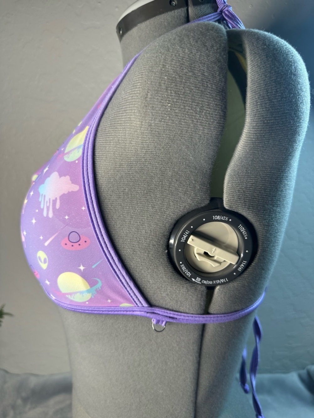Purple Alien Print Crop Halter Top - Picture 3 of 4